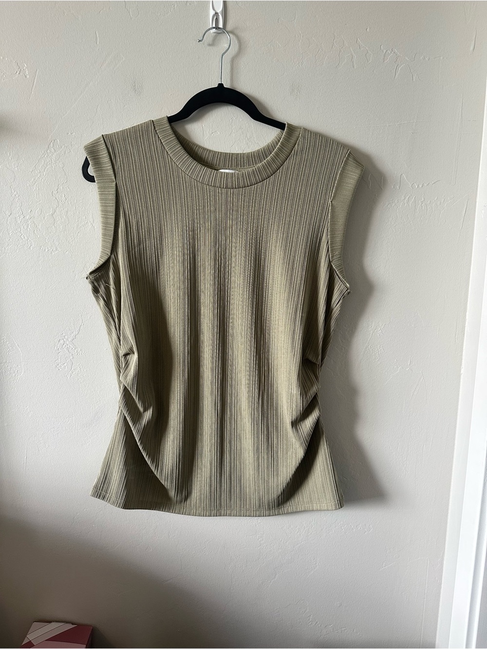 Nine West Olive Ribbed Sleeveless Tank